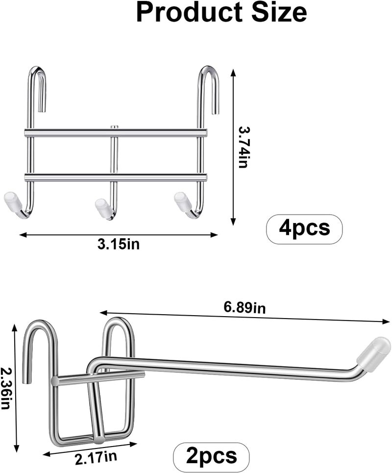 MVPower Hooks for Wire Shelving, Multi-Purpose Durable Hanging Wire Shelving Hooks with Rubber Cover for Wall Grid Panels (6 Pack) - Image 2